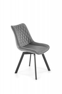 SCAUN DINING PIVOTANT K520, GRI/NEGRU, TAPITERIE DIN CATIFEA SI PICIOARE DIN METAL , STIL MODERN - Img 2