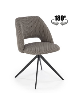 SCAUN DINING PIVOTANT K546, GRI/NEGRU, TAPITERIE DIN STOFA SI PICIOARE DIN METAL, STIL MODERN