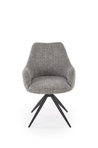 SCAUN DINING PIVOTANT K564, GRI/NEGRU, TAPITERIE DIN STOFA SI PICIOARE DIN METAL, STIL MODERN - Img 3