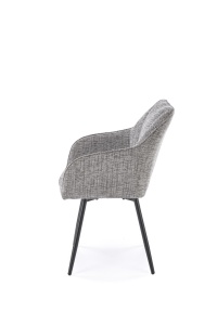 SCAUN DINING PIVOTANT K576, GRI/NEGRU, TAPITERIE DIN STOFA SI PICIOARE DIN METAL, STIL MODERN - Img 3