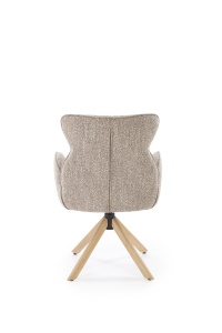 SCAUN DINING PIVOTANT K585, BEJ INCHIS/STEJAR NATURAL, TAPITERIE DIN STOFA SI PICIOARE DIN LEMN, STIL MODERN - Img 6