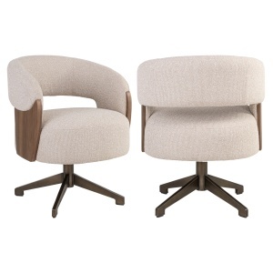 SCAUN DINING POLLUX, REALIZAT DIN METAL, LEMN DE FAG SI TEXTIL, CULOARE MARO/BEJ, DESIGN DEOSEBIT, RICHMOND INTERIORS - Img 4