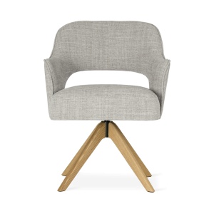SCAUN DINING PONTE SUPREME WOOD, CONFECTIONAT DIN LEMN, SPUMA, ARCURI SI TEXTIL, GRI/NATURAL, STIL MODERN