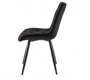 SCAUN DINING RALPH, NEGRU BLUVEL 19/NEGRU MAT, TAPITERIE DIN CATIFEA SI PICIOARE DIN METAL, STIL MODERN - Img 2