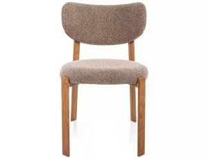SCAUN DINING RIN D, CAPPUCCINO 256/STEJAR, TAPITERIE DIN TEXTIL SI PICIOARE DIN METAL, STIL MODERN - Img 2