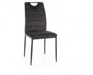 SCAUN DINING RIP, NEGRU BLUVEL 19/NEGRU MAT, TAPITERIE DIN CATIFEA SI PICIOARE DIN METAL, STIL MODERN - Img 1