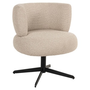 SCAUN DINING ROTATIV ALEXIS, REALIZAT DIN METAL, LEMN DE FAG SI TEXTIL, CULOARE CREM, DESIGN DEOSEBIT, RICHMOND INTERIORS - Img 3