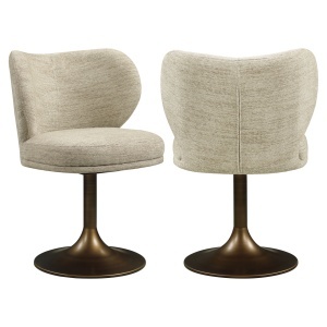 SCAUN DINING ROTATIV AMELY, DIN METAL SI TEXTIL, DE CULOARE CUPRU/CREM, RICHMOND INTERIORS - Img 6