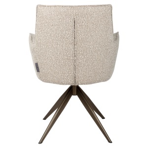 SCAUN DINING ROTATIV CU BRATE, DAKOTA, REALIZAT DIN METAL, PLACAJ SI TEXTIL, CULOARE BEJ, DESIGN DEOSEBIT, RICHMOND INTERIORS - Img 6