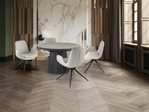 SCAUN DINING ROTATIV, DIN METAL SI TEXTIL, ZUNA, DE CULOARE ALB/GALBUI, DESIGN MODERN, SCHULLER - Img 2