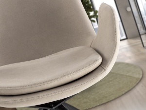 SCAUN DINING ROTATIV, DIN METAL SI TEXTIL, ZUNA, DE CULOARE BEJ, DESIGN MODERN, SCHULLER - Img 3