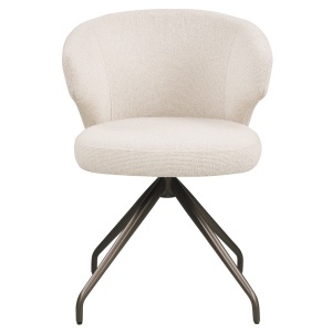 SCAUN DINING ROTATIV, MILLY, REALIZAT DIN METAL, FURNIR SI TEXTIL, CULOARE CREM, DESIGN DEOSEBIT, RICHMOND INTERIORS - Img 4