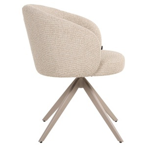 SCAUN DINING ROTATIV OLIVIA, REALIZAT DIN METAL, LEMN DE FAG SI TEXTIL, CULOARE CREM, DESIGN DEOSEBIT, RICHMOND INTERIORS - Img 4