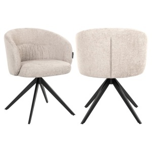 SCAUN DINING ROTATIV OLIVIA, REALIZAT DIN METAL SI TEXTIL, CULOARE CREM, DESIGN DEOSEBIT, RICHMOND INTERIORS - Img 2