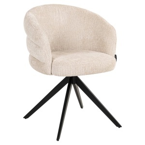 SCAUN DINING ROTATIV SERENITY, REALIZAT DIN METAL, LEMN DE FAG SI TEXTIL IGNIFUG, CULOARE BEJ, DESIGN DEOSEBIT, RICHMOND INTERIORS - Img 2