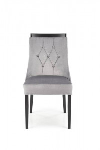 SCAUN DINING ROYAL, GRI MONOLITH 85/NEGRU, CU TAPITERIE DIN CATIFEA SI PICIOARE DIN LEMN MASIV, STIL CLASIC, HALMAR - Img 2