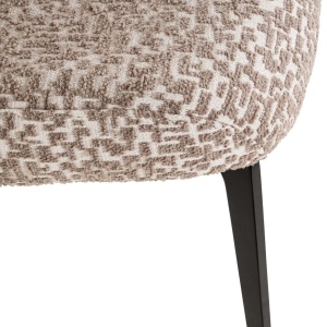 SCAUN DINING SERGIO NATURAL GEO, 214155, CONFECTIONAT DIN POLIESTER, METAL SI SPUMA, BEJ/NEGRU, STIL MODERN - Img 5