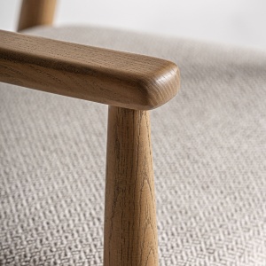 SCAUN DINING STAPLE, DIN LEMN DE FRASIN SI TEXTIL BEJ, DESIGN CONTEMPORAN, VICAL HOME - Img 6