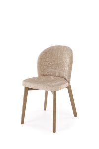 SCAUN DINING STIL BASSO, BEJ 14/NUC DESCHIS, CU TAPITERIE DIN STOFA SI PICIOARE DIN LEMN MASIV, STIL CLASIC - Img 3