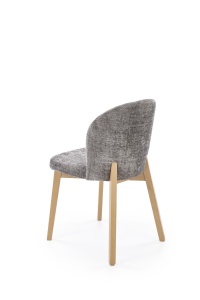 SCAUN DINING STIL BASSO, GRI 96/STEJAR NATURAL, CU TAPITERIE DIN STOFA SI PICIOARE DIN LEMN MASIV, STIL CLASIC - Img 2