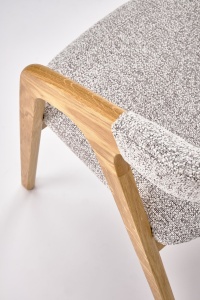 SCAUN DINING STIL BUENO, GRI DESCHIS/STEJAR, 52x62x72 cm, CONFECTIONAT DIN LEMN SI TAPITERIE DIN STOFA, STIL MODERN - Img 5