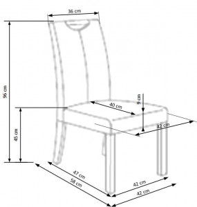 SCAUN DINING STIL CARO, CREM/FAG, CU TAPITERIE DIN PIELE ECOLOGICA SI PICIOARE DIN LEMN MASIV, STIL CLASIC - Img 3
