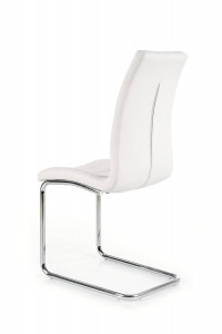SCAUN DINING STIL K147, ALB/CROM, CU TAPITERIE DIN PIELE ECOLOGICA SI PICIOARE DIN METAL, STIL MODERN - Img 2