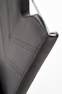 SCAUN DINING STIL K224, NEGRU/CROM, CU TAPITERIE DIN PIELE ECOLOGICA SI PICIOARE DIN METAL, STIL MODERN - Img 5