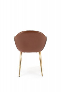 SCAUN DINING STIL K304, GRI INCHIS/MARO/AURIU, CU TAPITERIE DIN PIELE ECOLOGICA SI PICIOARE DIN METAL, STIL MODERN - Img 6