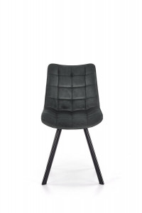 SCAUN DINING STIL K332, GRI INCHIS/NEGRU, CU TAPITERIE DIN CATIFEA SI PICIOARE DIN METAL, STIL MODERN - Img 6
