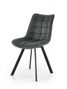 SCAUN DINING STIL K332, GRI INCHIS/NEGRU, CU TAPITERIE DIN CATIFEA SI PICIOARE DIN METAL, STIL MODERN