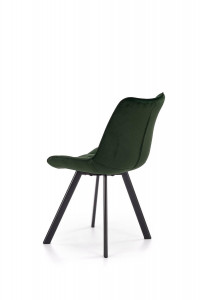 SCAUN DINING STIL K332, VERDE INCHIS/NEGRU, CU TAPITERIE DIN CATIFEA SI PICIOARE DIN METAL, STIL MODERN - Img 3