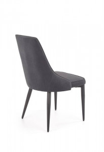 SCAUN DINING STIL K365, GRI/NEGRU, CU TAPITERIE DIN STOFA FINA SI PICIOARE DIN METAL, STIL MODERN - Img 2