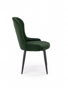 SCAUN DINING STIL K366, VERDE INCHIS/NEGRU, CU TAPITERIE DIN CATIFEA SI PICIOARE DIN METAL, STIL MODERN - Img 6