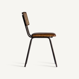 SCAUN DINING SUPRAPOZABIL, ALMSTOCK, MARO, CONFECTIONAT DIN RATTAN, PIELE, METAL, STIL MODERN - Img 3