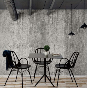 SCAUN DINING/TERASA CASTERIA, NEGRU, DIN POLIPROPILENA SI METAL, STIL MODERN - Img 2