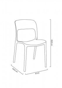 SCAUN DINING/TERASA ZING, ALB, DIN POLIPROPILENA, STIL MODERN - Img 5