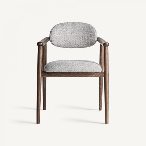 SCAUN DINING TERNAT, MARO SI GRI, REF.36082, PRELUCRAT MANUAL, CONFECTIONAT DIN LEMN DE FRASIN, SPUMA SI TEXTIL, STIL MODERN - Img 2