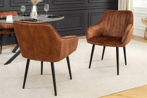 SCAUN DINING, TURIN, TEXTIL FOARTE FIN SI PICIOARE DIN METAL, CULOARE MARO, ARTIM GROUP SELECTION - Img 3