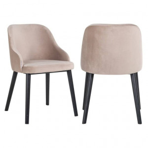SCAUN DINING TWIGGY, KHAKI/NEGRU, TAPITERIE DIN CATIFEA SI PICIOARE DE LEMN, STIL MODERN RICHMOND INTERIORS - Img 2