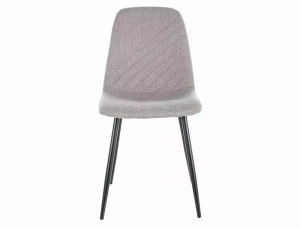 SCAUN DINING TWIST, GRI 07/NEGRU MAT, TAPITERIE DIN STOFA SI PICIOARE DIN METAL, STIL MODERN - Img 2
