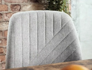 SCAUN DINING TWIST, GRI 07/NEGRU MAT, TAPITERIE DIN STOFA SI PICIOARE DIN METAL, STIL MODERN - Img 7