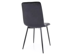 SCAUN DINING, VELVET NEGRU BLUVEL 19/NEGRU MAT, TAPITERIE DIN CATIFEA SI METAL, STIL MODERN - Img 2