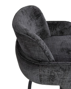SCAUN ELEGANT BORA NEGRU, CONFECTIONAT METAL SI TEXTIL, STIL MODERN CONTEMPORAN - Img 5