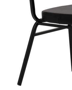 SCAUN EVENIMENTE HEBE NEGRU, CONFECTIONAT DIN METAL SI PIELE ECOLOGICA, STIL MODERN - Img 7