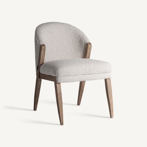 SCAUN EXCLUSIVIST GUERET, CULOARE MARO/ALB-GRI, DIN LEMN SI TEXTIL BOUCLE, VICAL HOME
