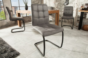 SCAUN GRI VINTAGE MODENA DESIGN MODERN - Img 1