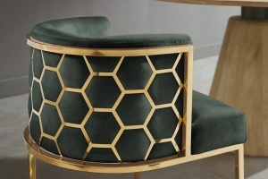 SCAUN LIVING, ELEGANCE, DIN CATIFEA VERDE SI METAL AURIU, ARTIM GROUP SELECTION - Img 3