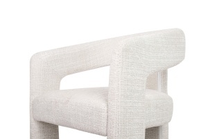 SCAUN LOGAN ALB CONFECTIONAT DIN TEXTIL SI METAL, STIL MODERN - Img 5