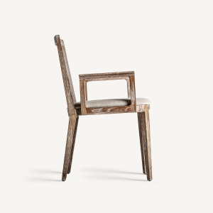 SCAUN MATTIA, DIN LEMN DE FRASIN NATUR ANTICHIZAT SI TEXTIL, DESIGN CONTEMPORAN, VICAL HOME - Img 3